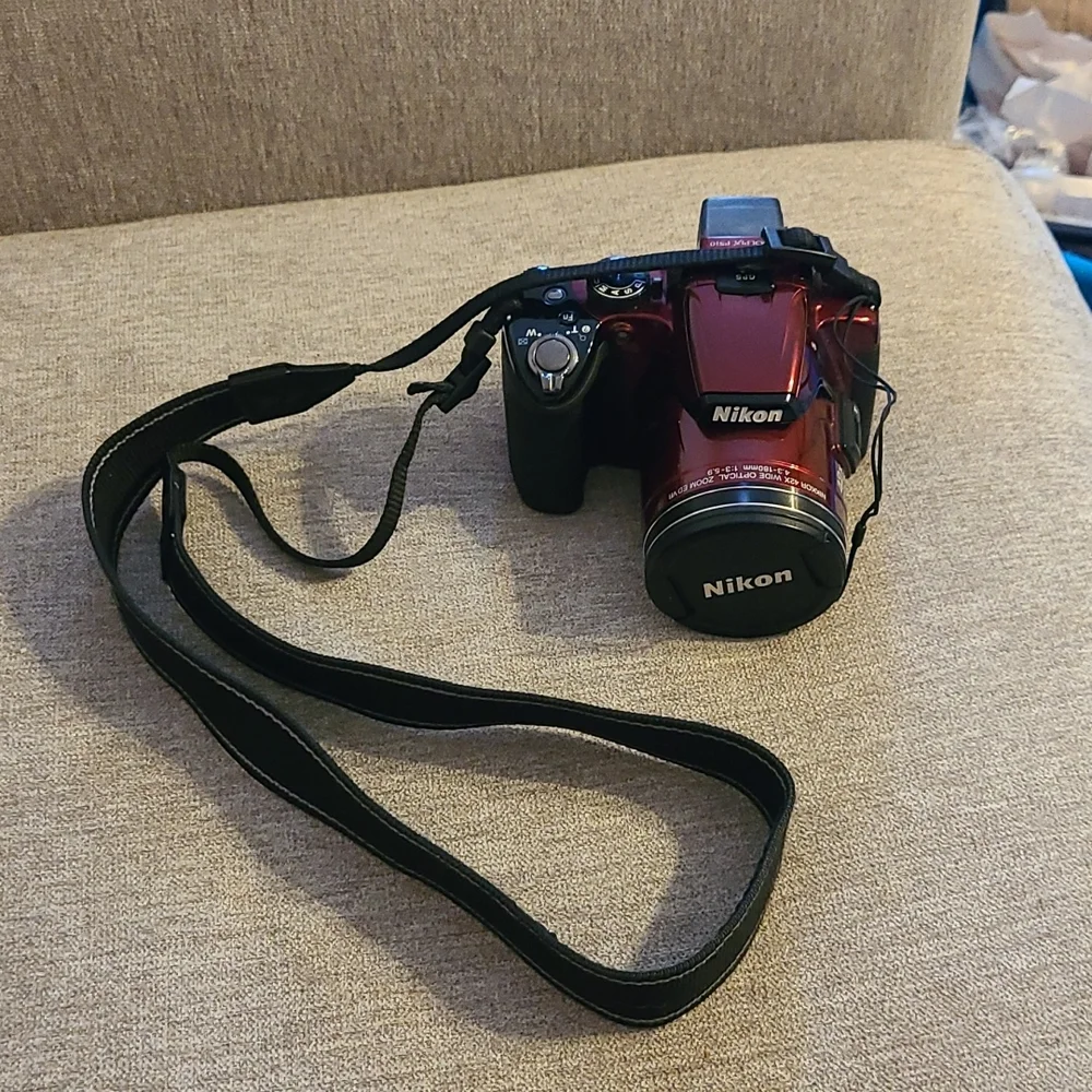 Camera with bag and tripod